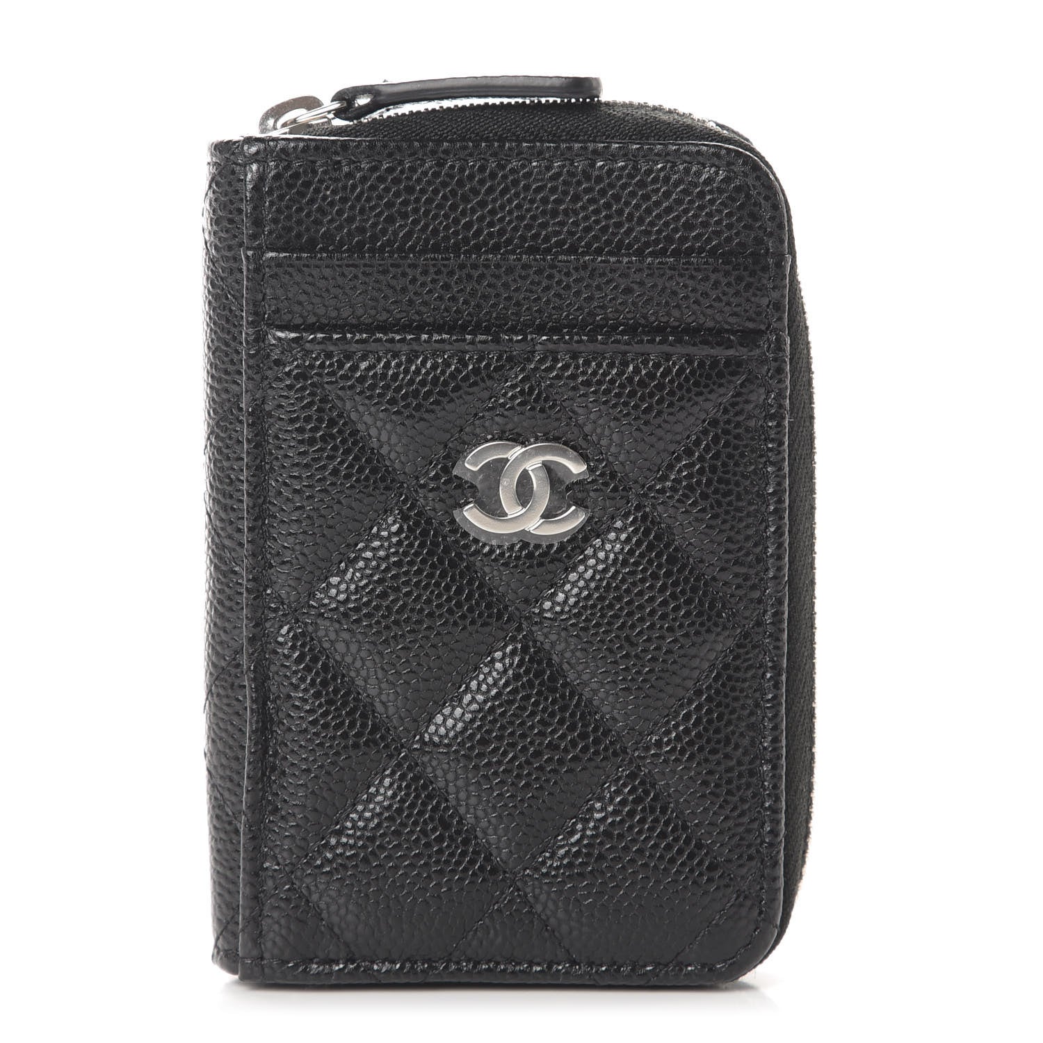Chanel Caviar Quilted Zip Card Holder Black 1 of 11