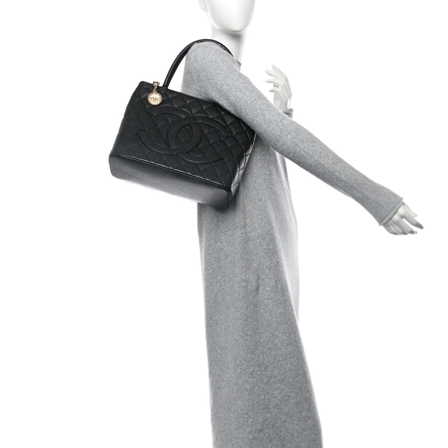 Chanel Caviar Quilted Medallion Tote Black 2 of 10