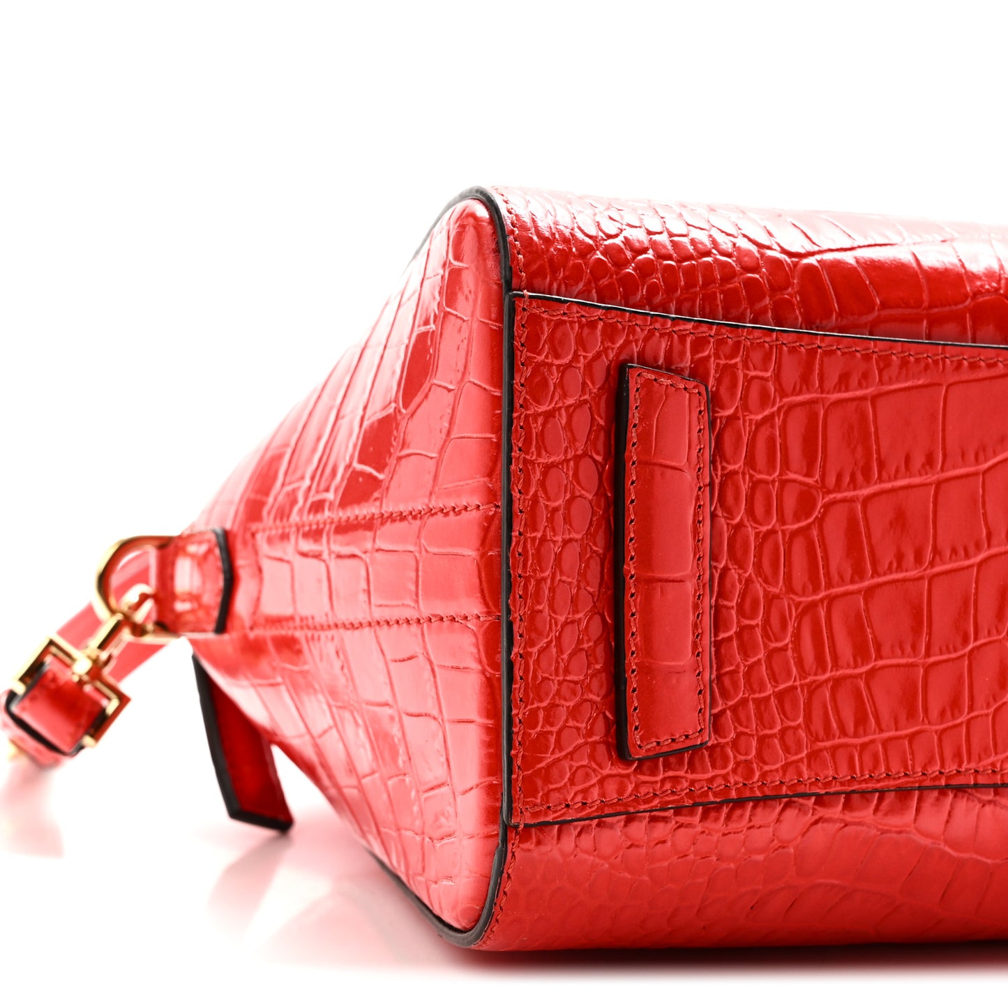 Calfskin Crocodile Embossed Mini Antigona Red