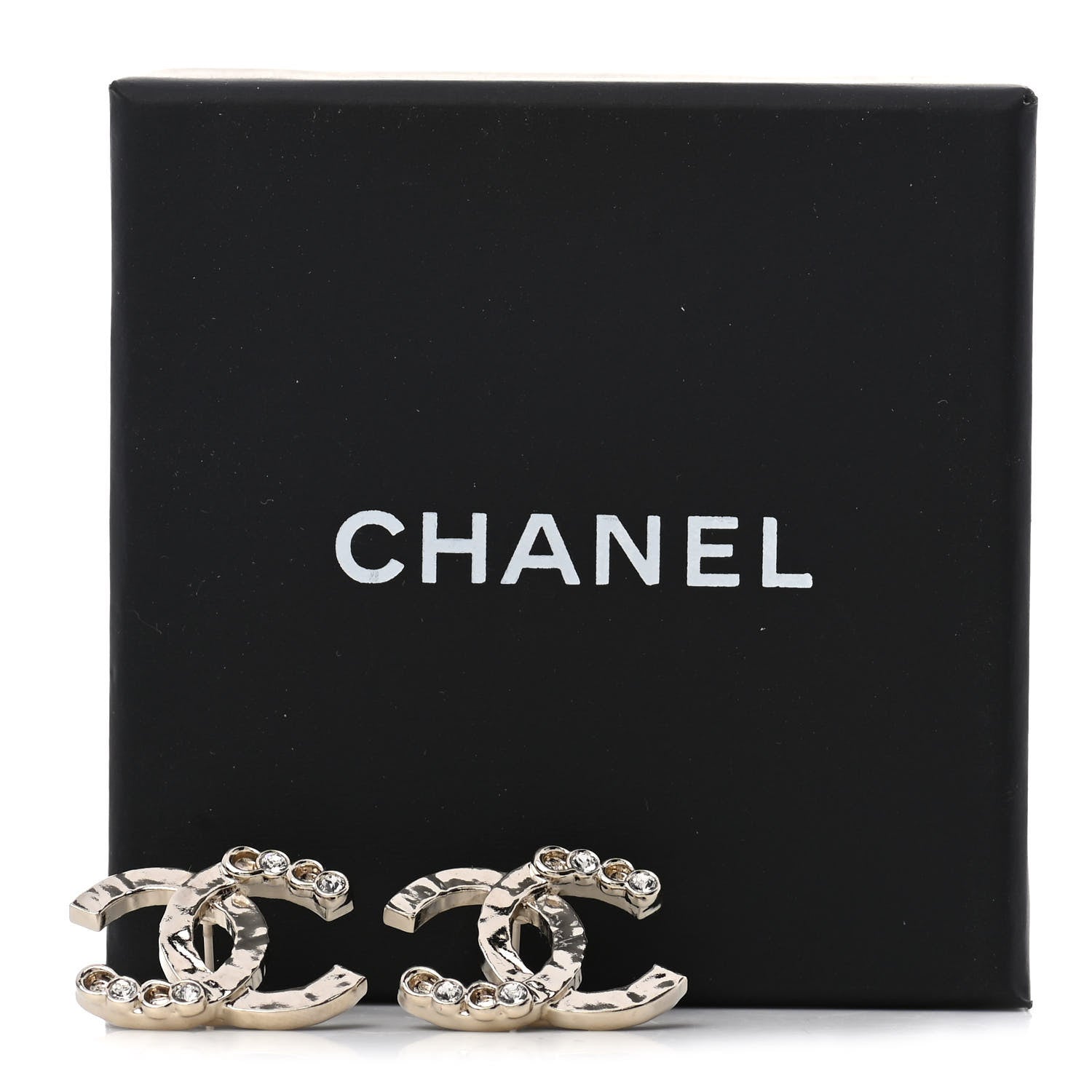 Chanel Crystal CC Earrings Silver 5 of 5