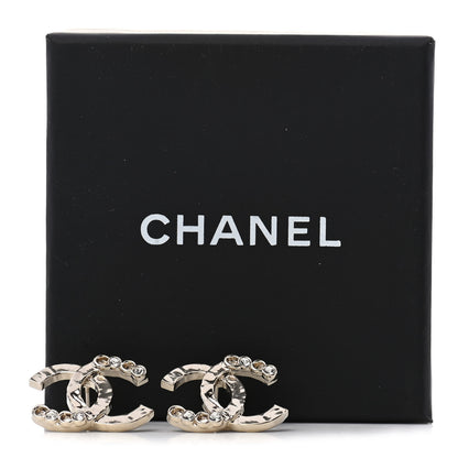 Chanel Crystal CC Earrings Silver 5 of 5