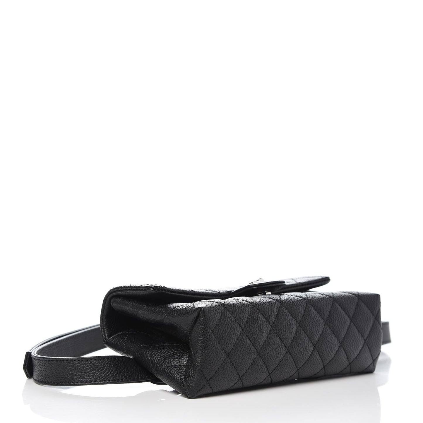 Grained Calfskin Quilted 2.55 Reissue Flap Belt Bag Clutch Black