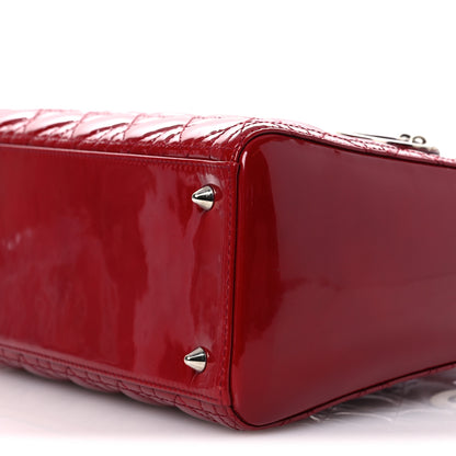 Christian Dior Patent Cannage Medium Lady Dior Red 10 of 12