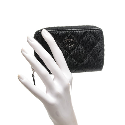 Chanel Caviar Quilted Zip Coin Purse Black 2 of 7