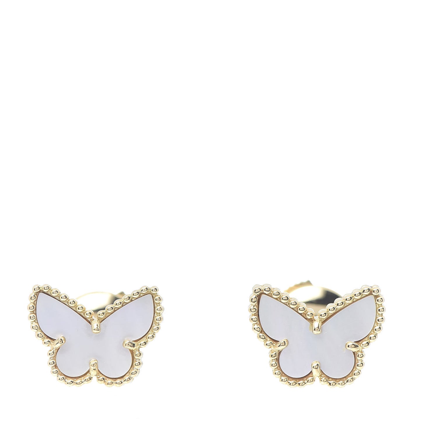 18K Yellow Gold Mother of Pearl Sweet Alhambra Butterfly Earrings