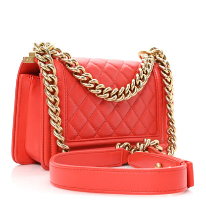 Chanel Lambskin Quilted Small Boy Flap Red 3 of 10