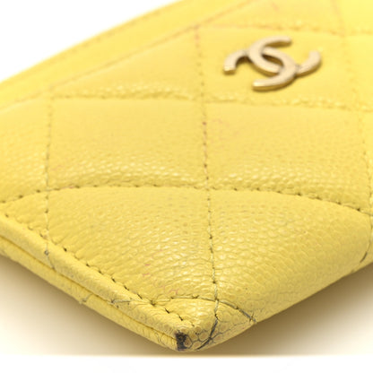 Chanel Caviar Quilted Card Holder Yellow 11 of 12