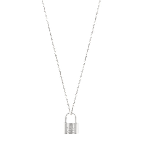 Sterling Silver 1837 Lock Charm Pendant Necklace