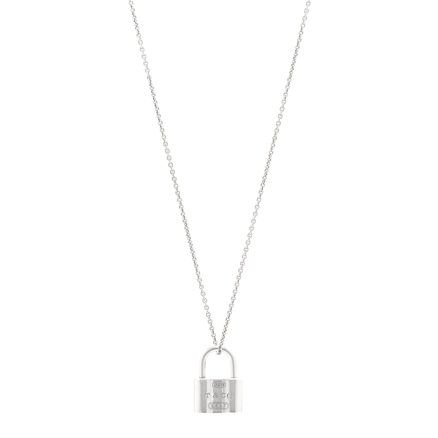Sterling Silver 1837 Lock Charm Pendant Necklace