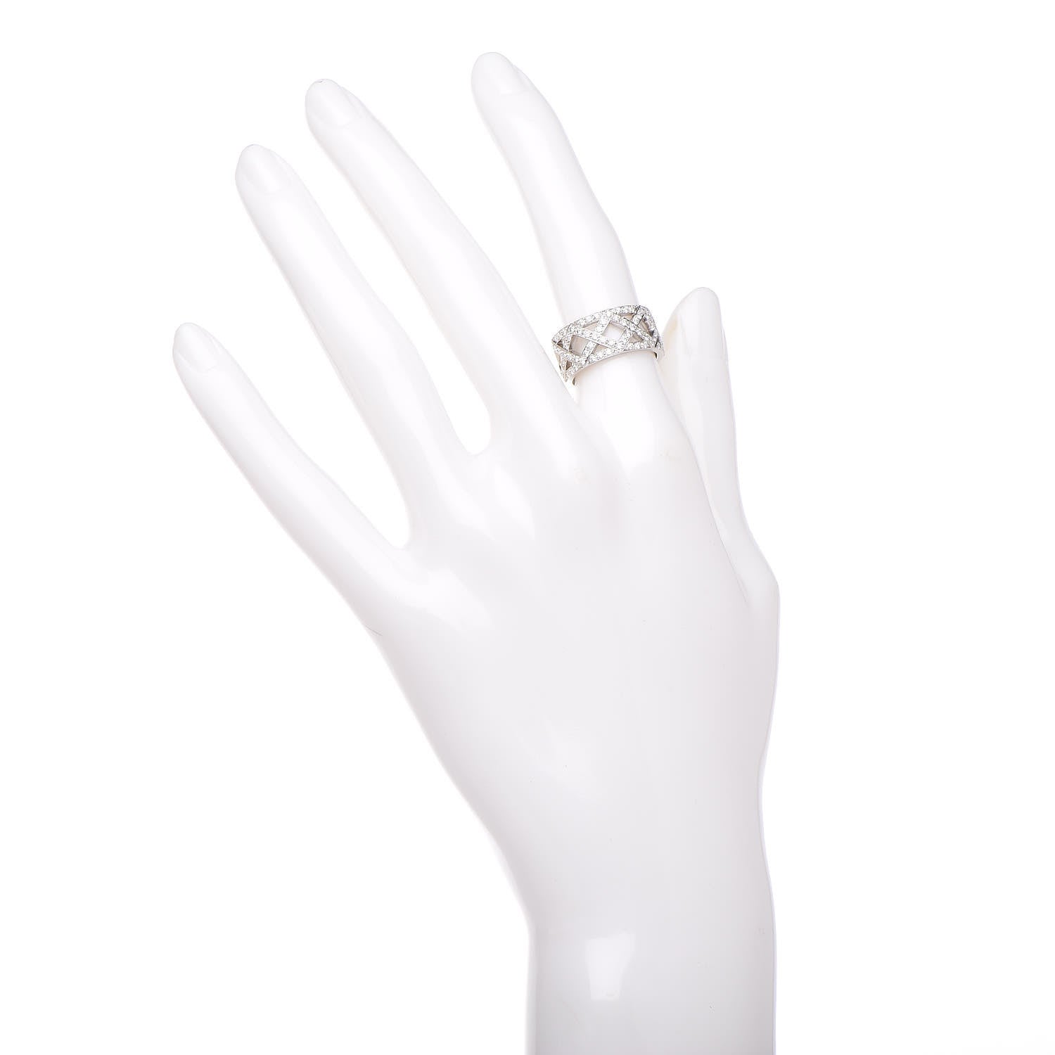 Tiffany Platinum Diamond Braided Wide Band Ring 48 4.5 2 of 4