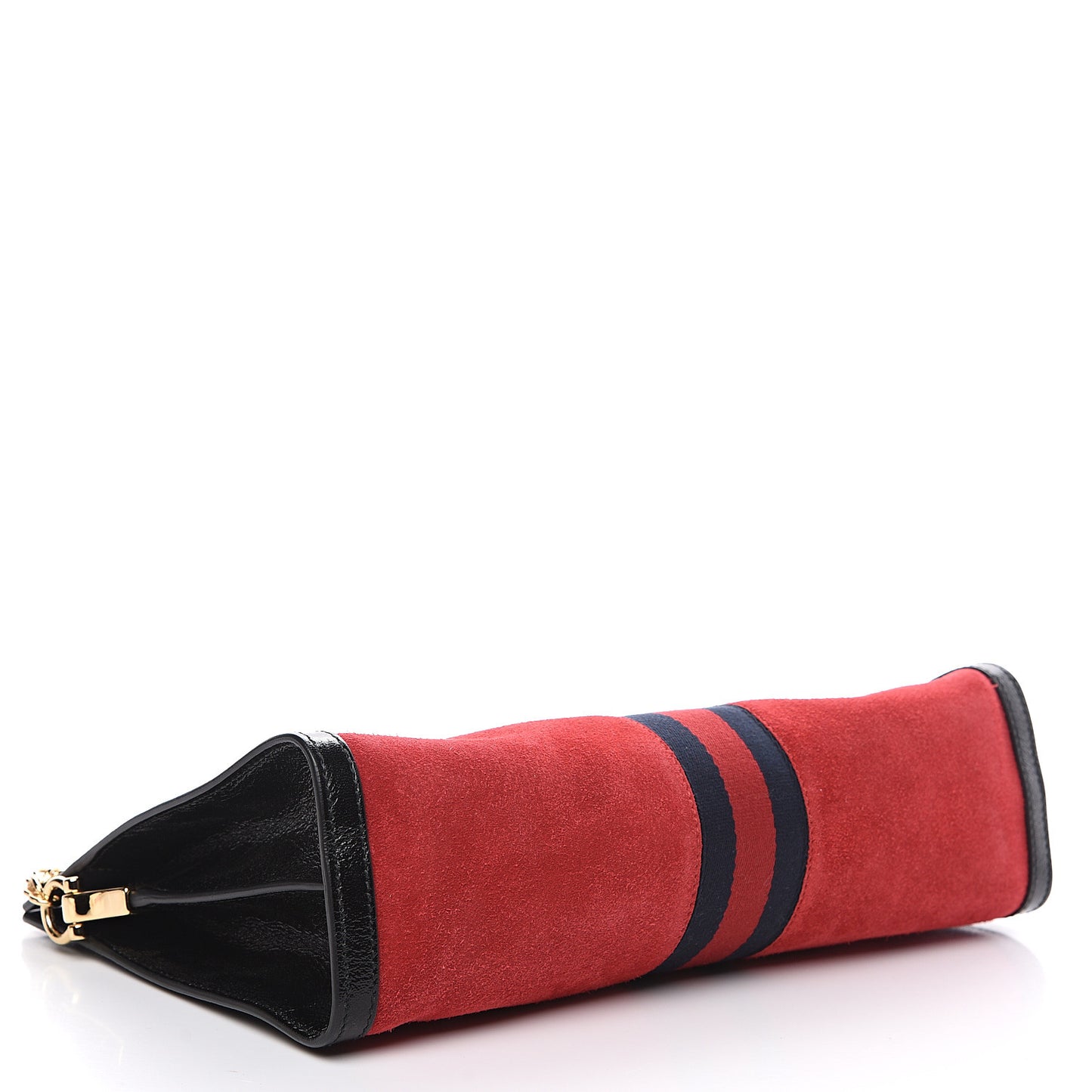 Suede Patent Web Medium Ophidia Chain Shoulder Bag Hibiscus Red Black