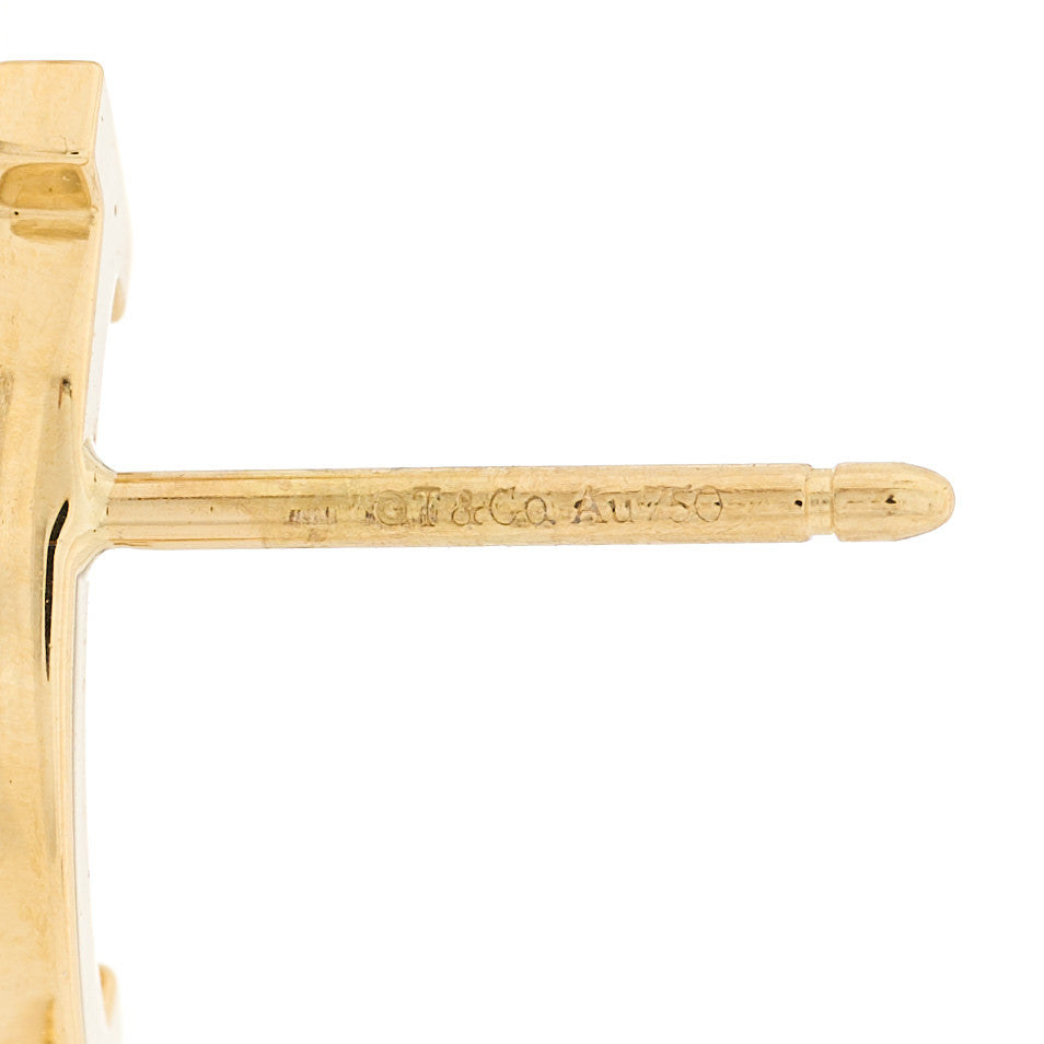 18K Yellow Gold T Smile Stud Earrings