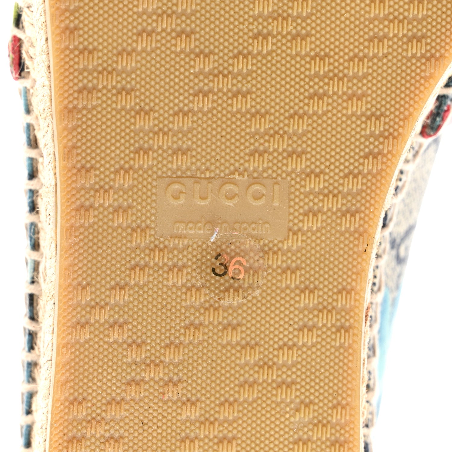 Gucci GG Supreme Monogram Blooms Espadrilles 36 Beige Blue Navy Hibiscus Red 6 of 8