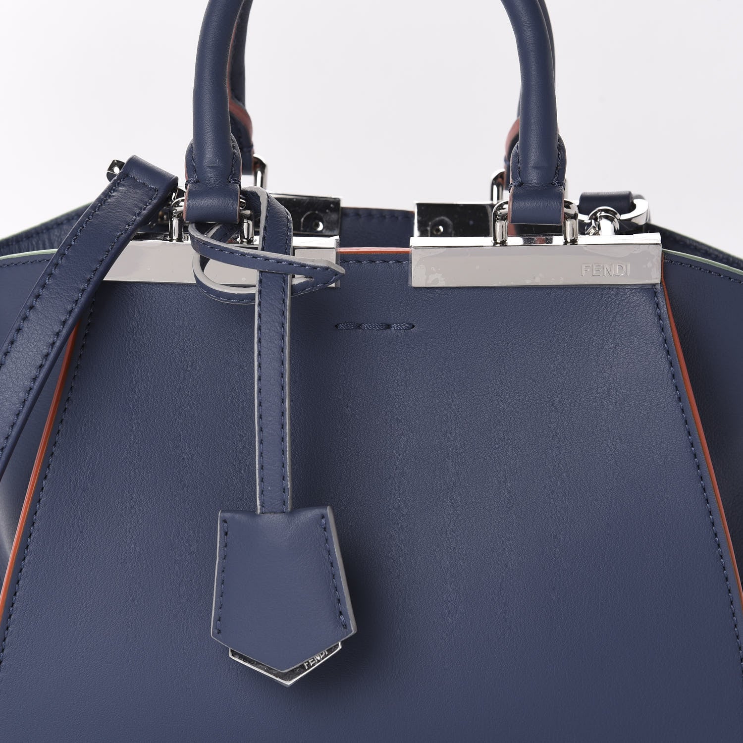 Fendi Vitello Dolce Mini 3jours Tote Mirto 9 of 9