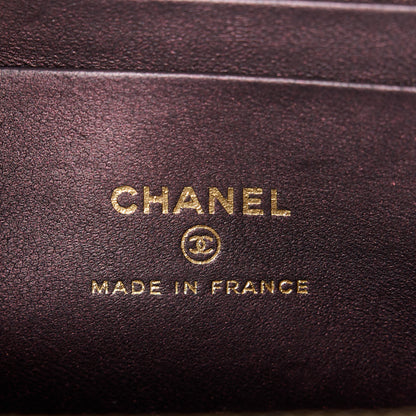 Chanel Iridescent Lambskin Quilted Small Top Handle Vanity Case With Chain Burgundy 6 of 16