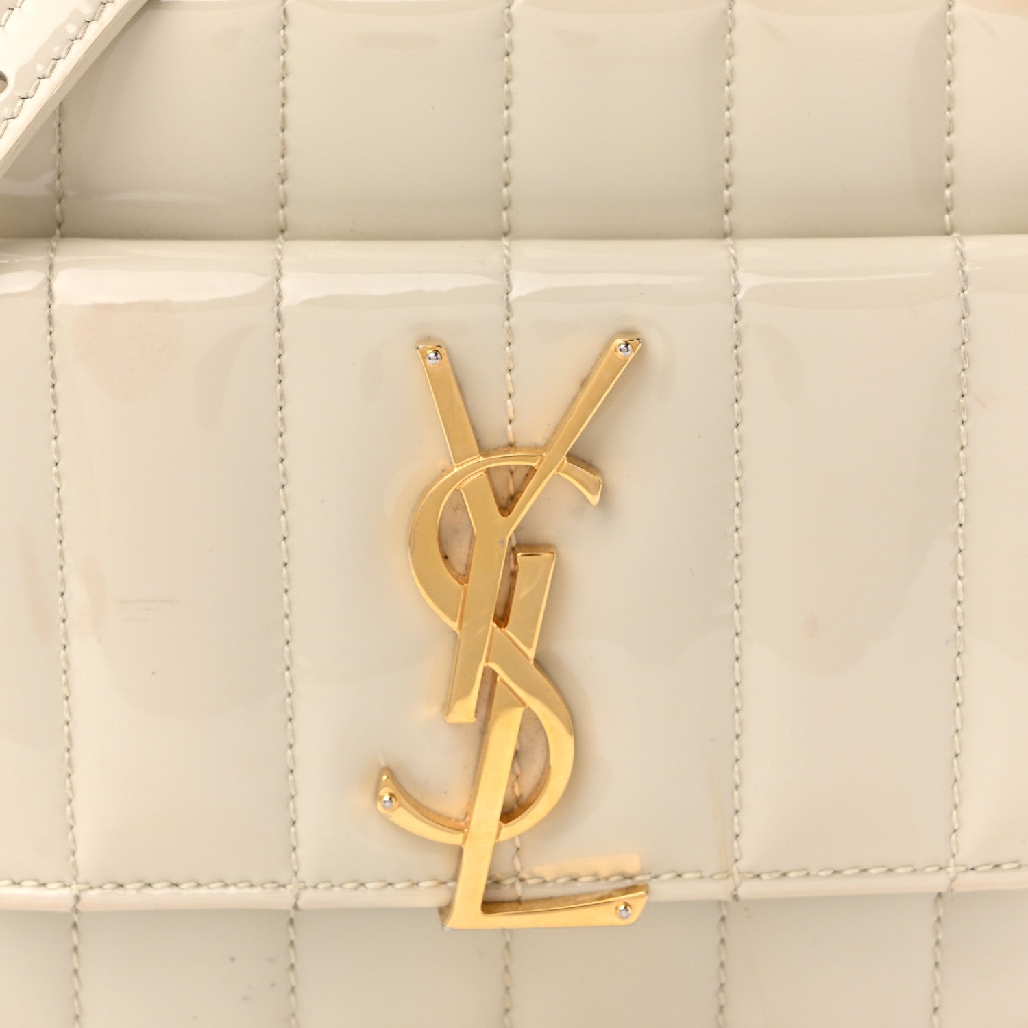Saint Laurent Patent Matelasse Monogram Toy Vicky Camera Bag Off White 7 of 13