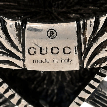 Gucci Metal Crystal Guccy Brooch Aged Silver 3 of 3