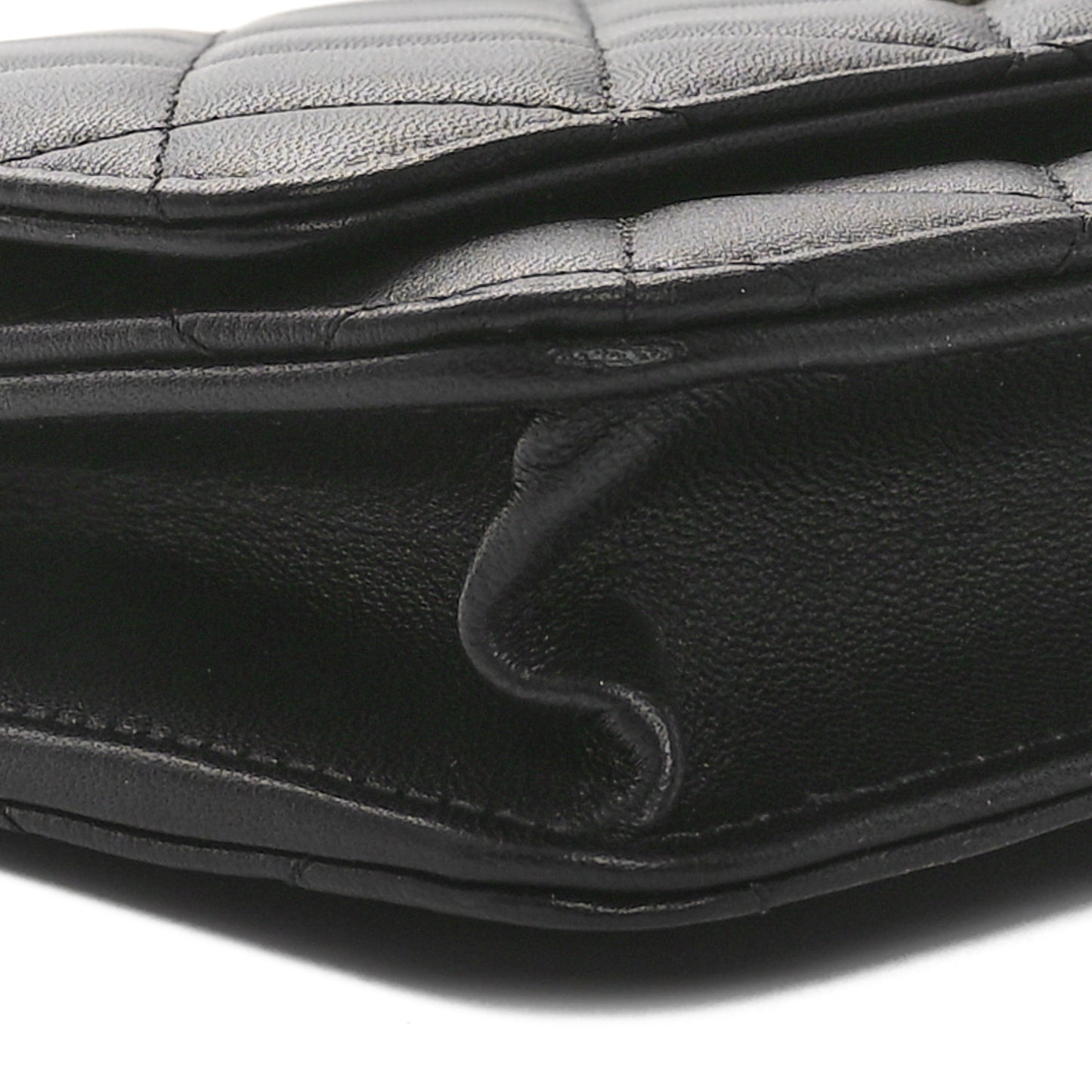 Lambskin Pearl Strass Quilted CC Wallet on Chain WOC Black