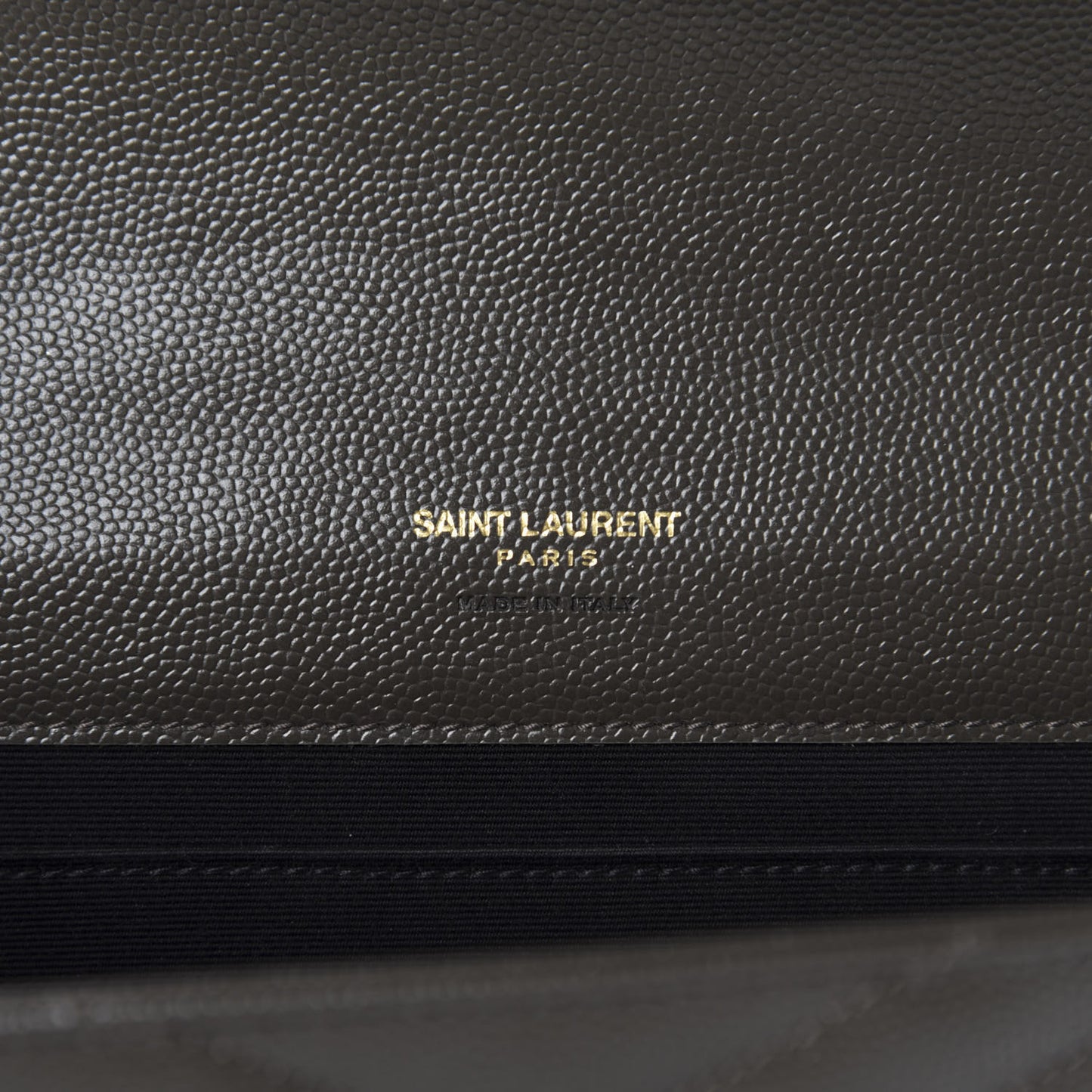 Grain De Poudre Matelasse Chevron Monogram Envelope Clutch Earth
