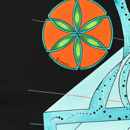 Hermes Silk La Danse Du Cosmos Scarf 90 3 of 7