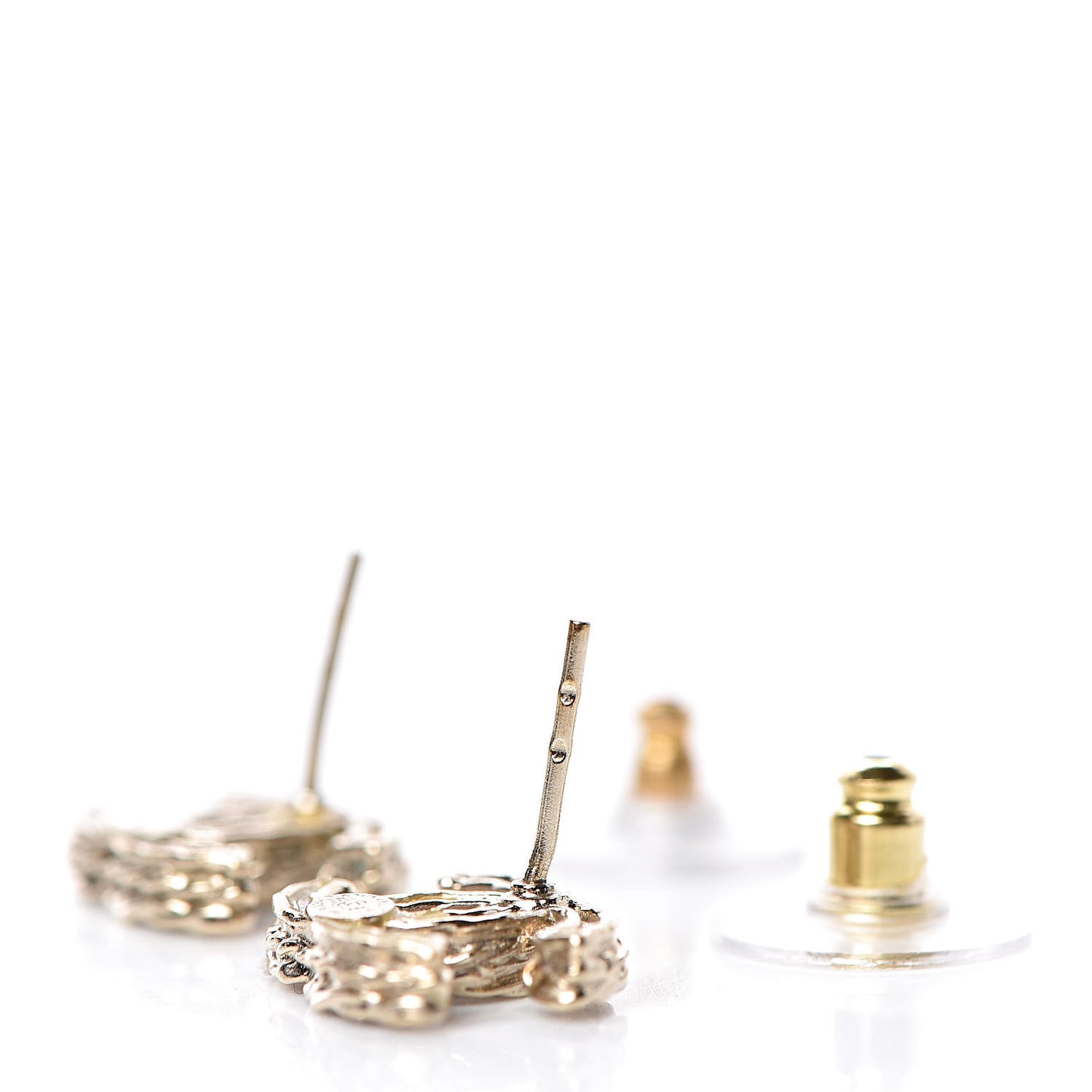 Crystal CC Earrings Light Gold