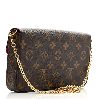 Louis Vuitton Monogram Pochette Felicie Chain Wallet Fuchsia 4 of 11