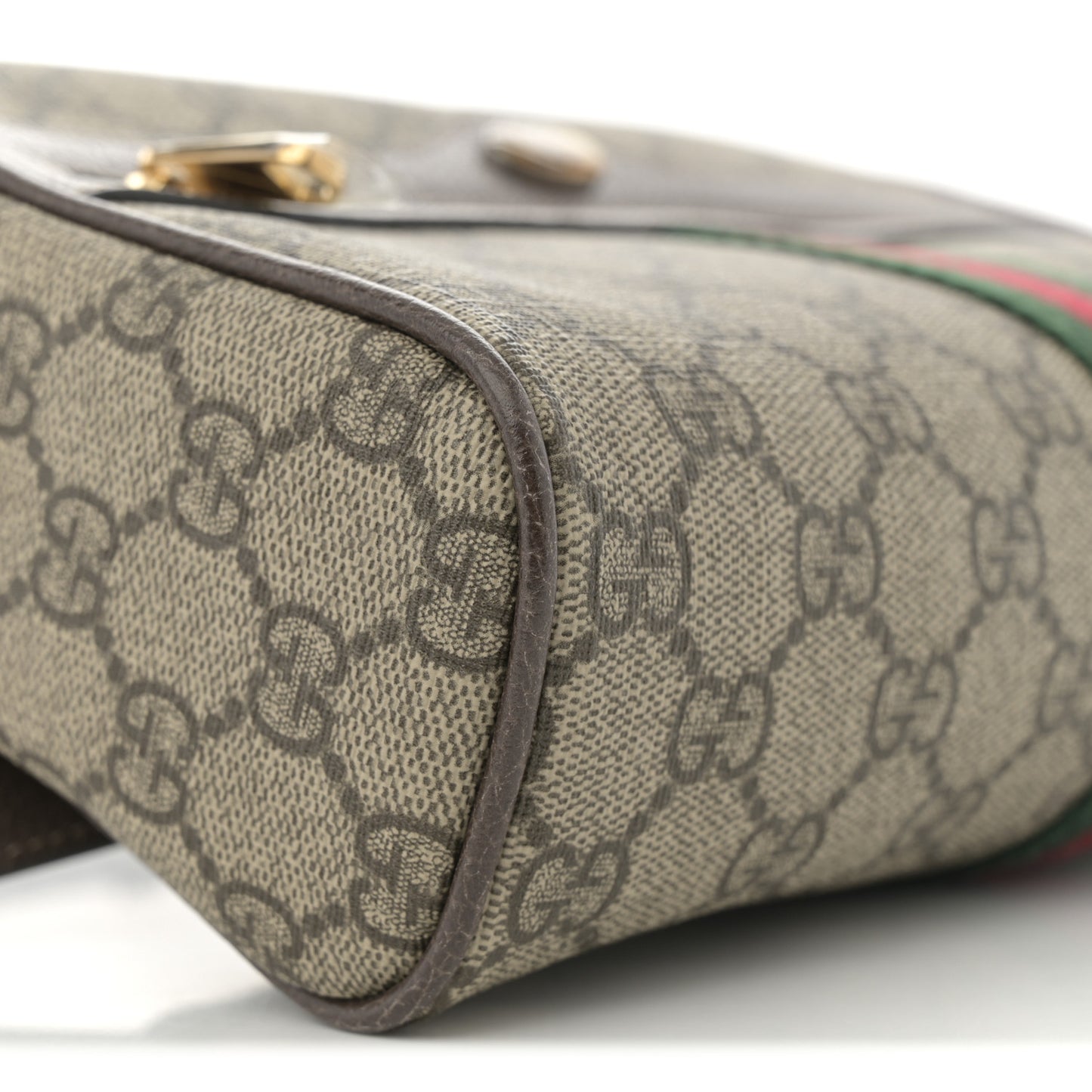 GG Supreme Monogram Web Small Ophidia Belt Bag 95 38 Dark Brown