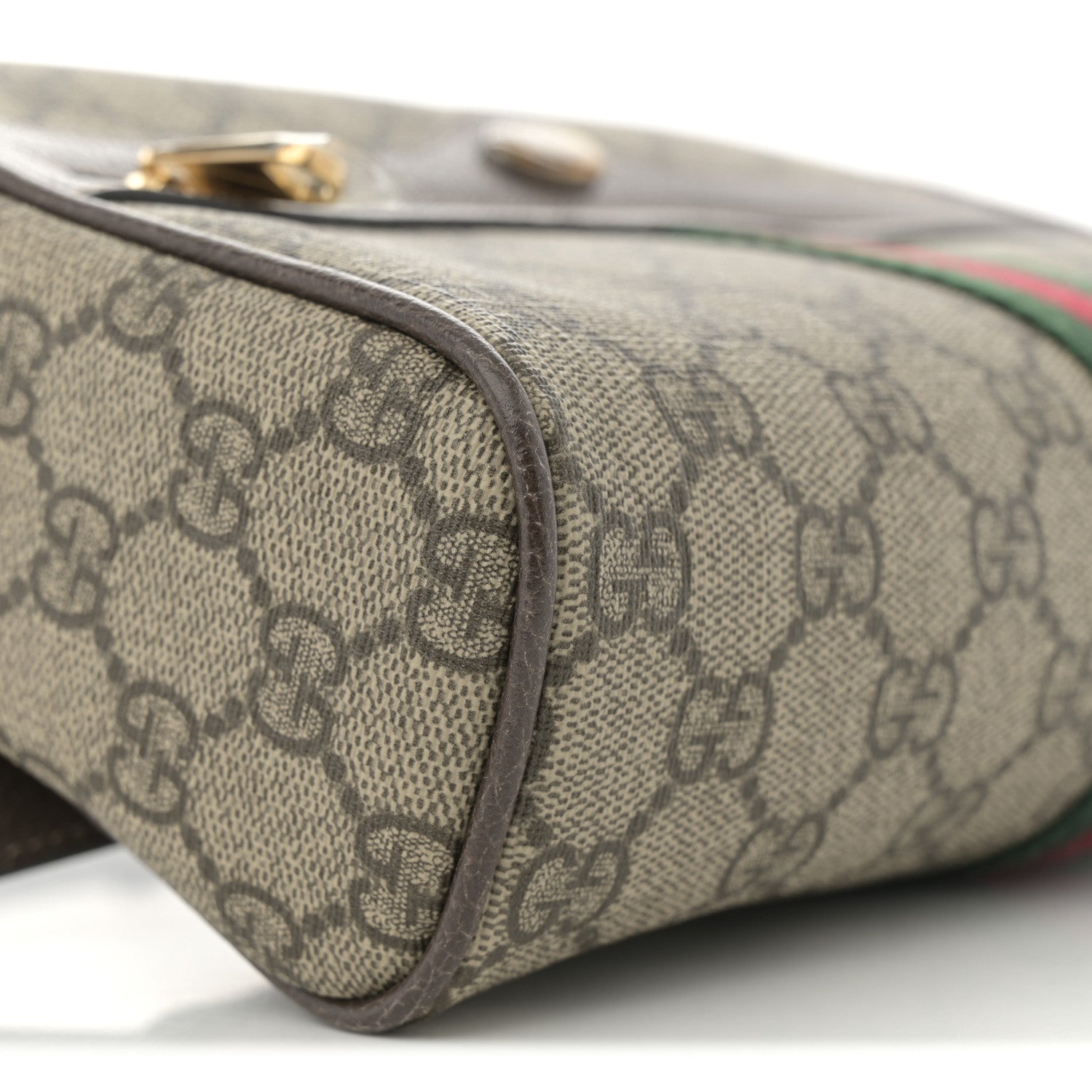 Gucci GG Supreme Monogram Web Small Ophidia Belt Bag 95 38 Dark Brown 9 of 10