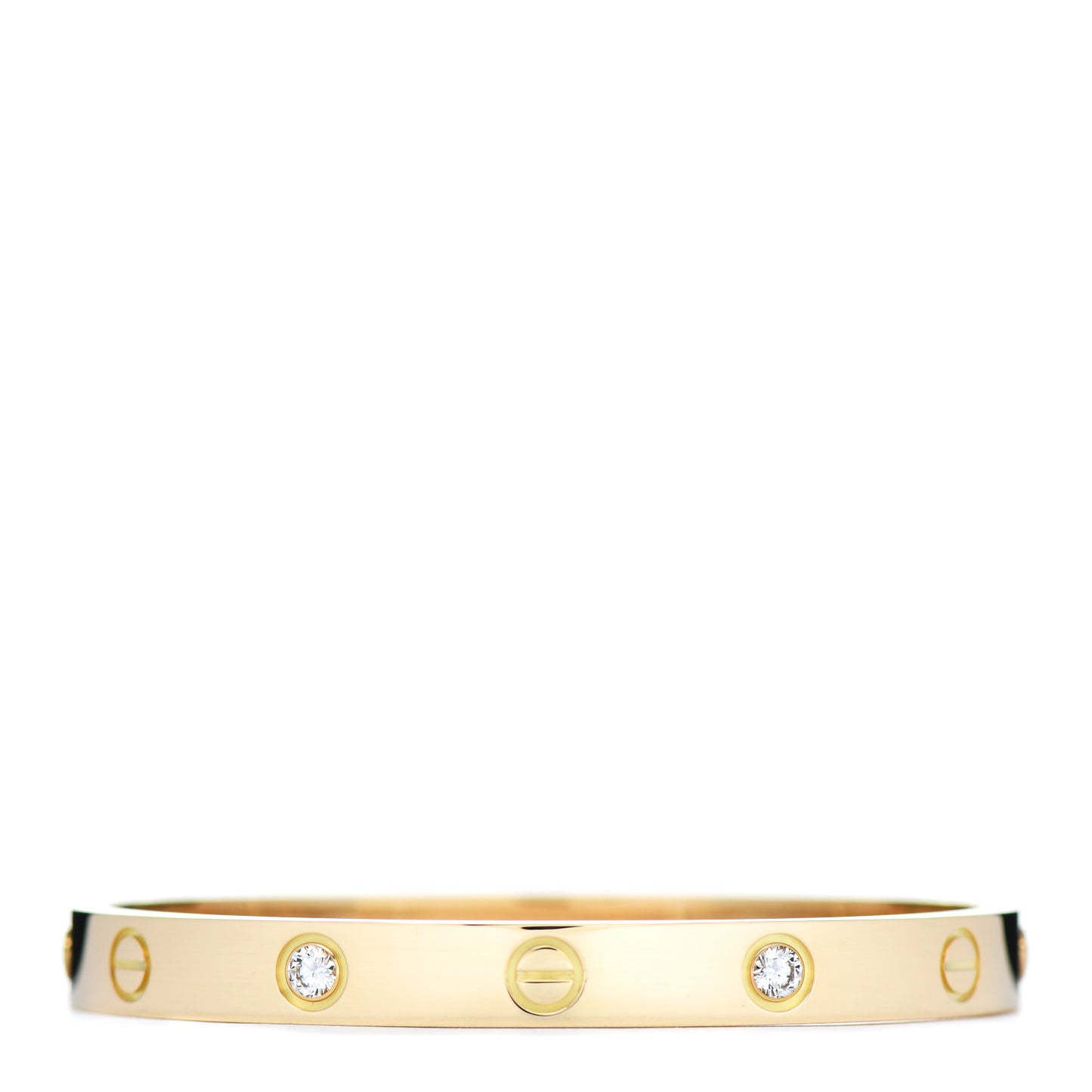 18K Yellow Gold 4 Diamond LOVE Bracelet 16