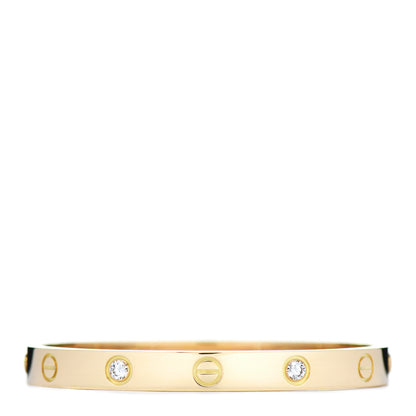 Cartier 18K Yellow Gold 4 Diamond LOVE Bracelet 16 3 of 4