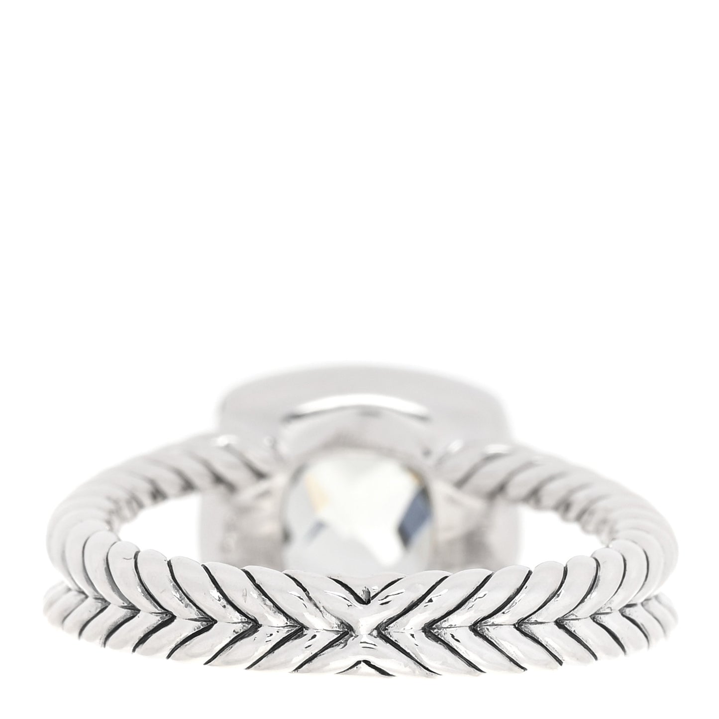 Sterling Silver Diamond Prasiolite 7mm Petite Albion Ring 54 7