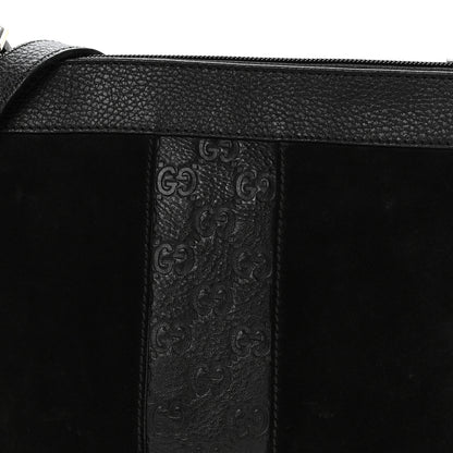 Gucci Guccissima Suede Crossbody Bag Black 8 of 10