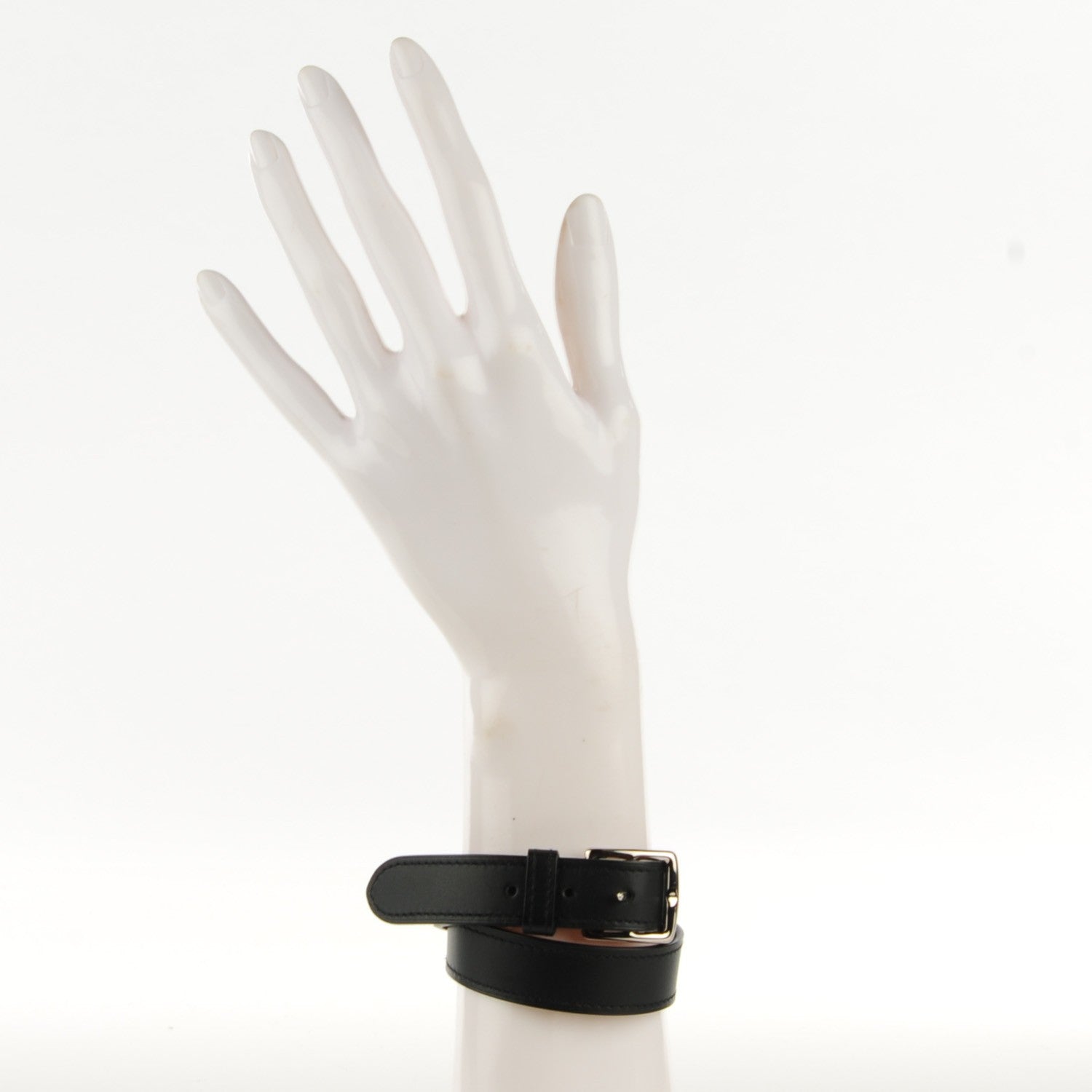 Hermes Hunter Cowhide Etriviere Double Tour Bracelet L Black 2 of 9