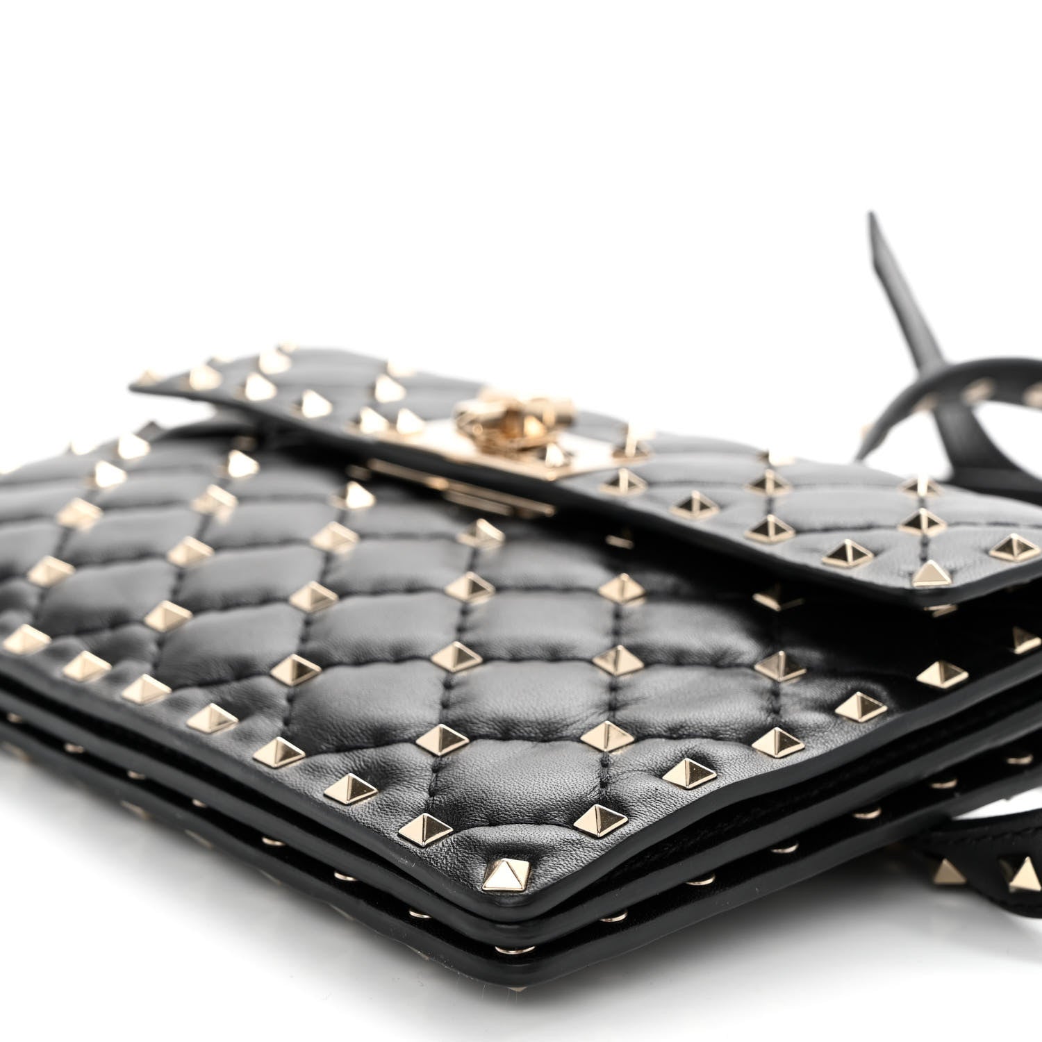 Valentino Garavani Lambskin Rockstud Spike Crossbody Bag Black 9 of 11