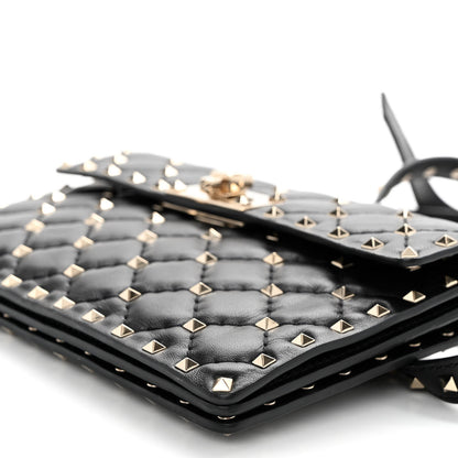 Valentino Garavani Lambskin Rockstud Spike Crossbody Bag Black 9 of 11