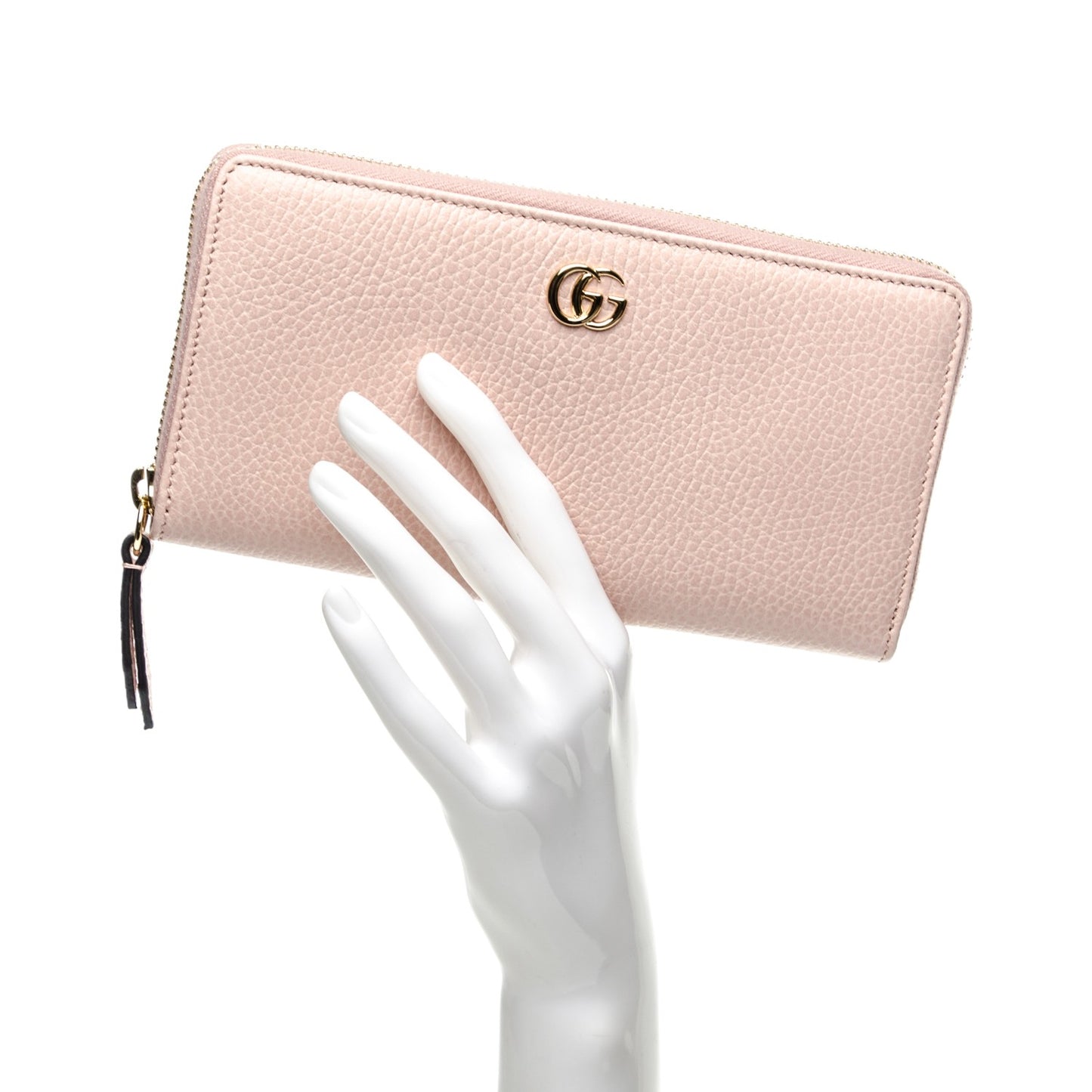 Dollar Calfskin GG Marmont Zip Around Wallet Perfect Pink