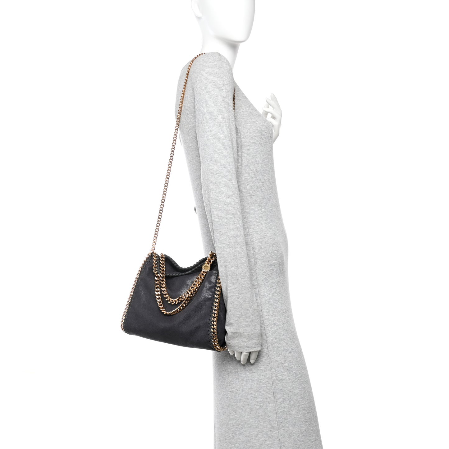 Shaggy Deer Mini Falabella Fold Over Tote Slate