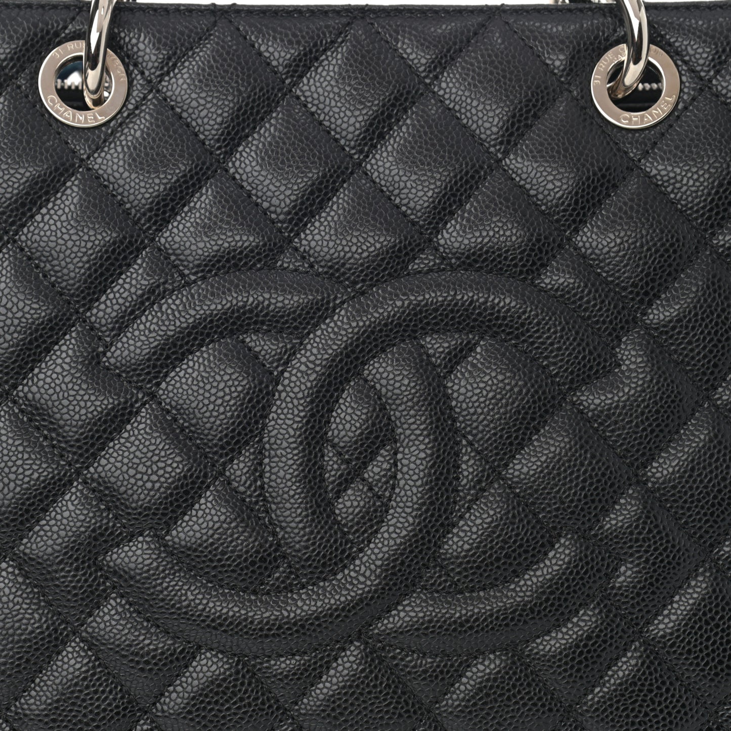 Caviar Quilted Grand Shopping Tote GST Black