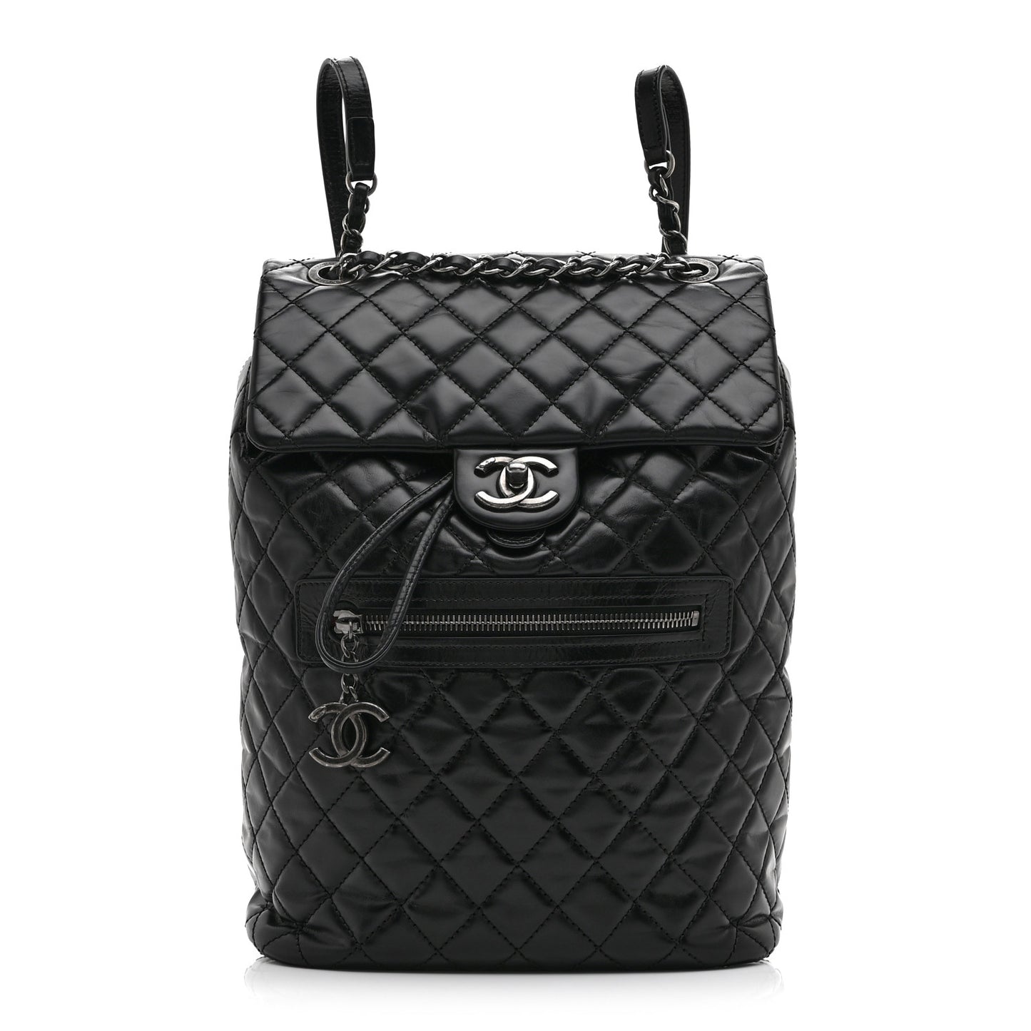 Calfskin Quilted Large Salzburg Mountain Backpack Black