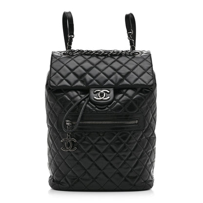 Chanel Calfskin Quilted Large Salzburg Mountain Backpack Black 1 of 10