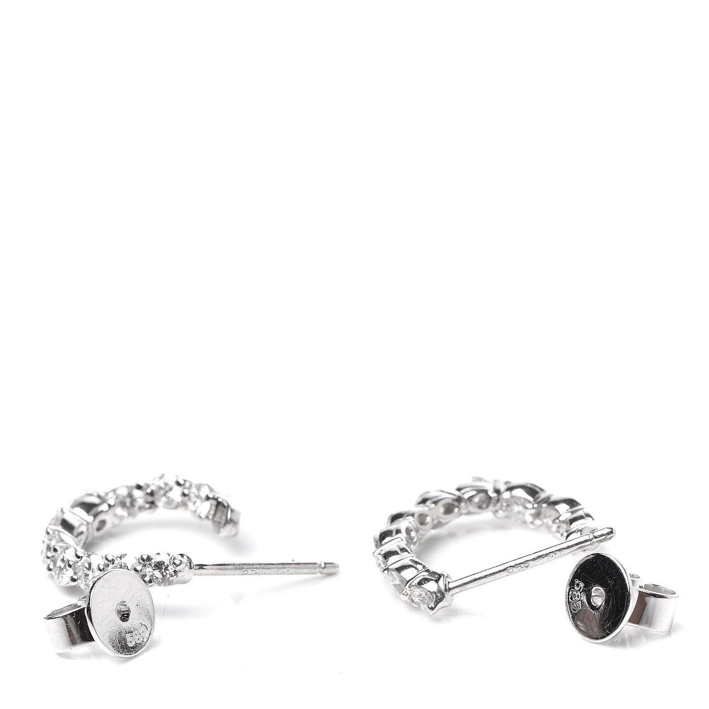 Platinum Diamond 1.10ctw Inside-Out Hoop Earrings