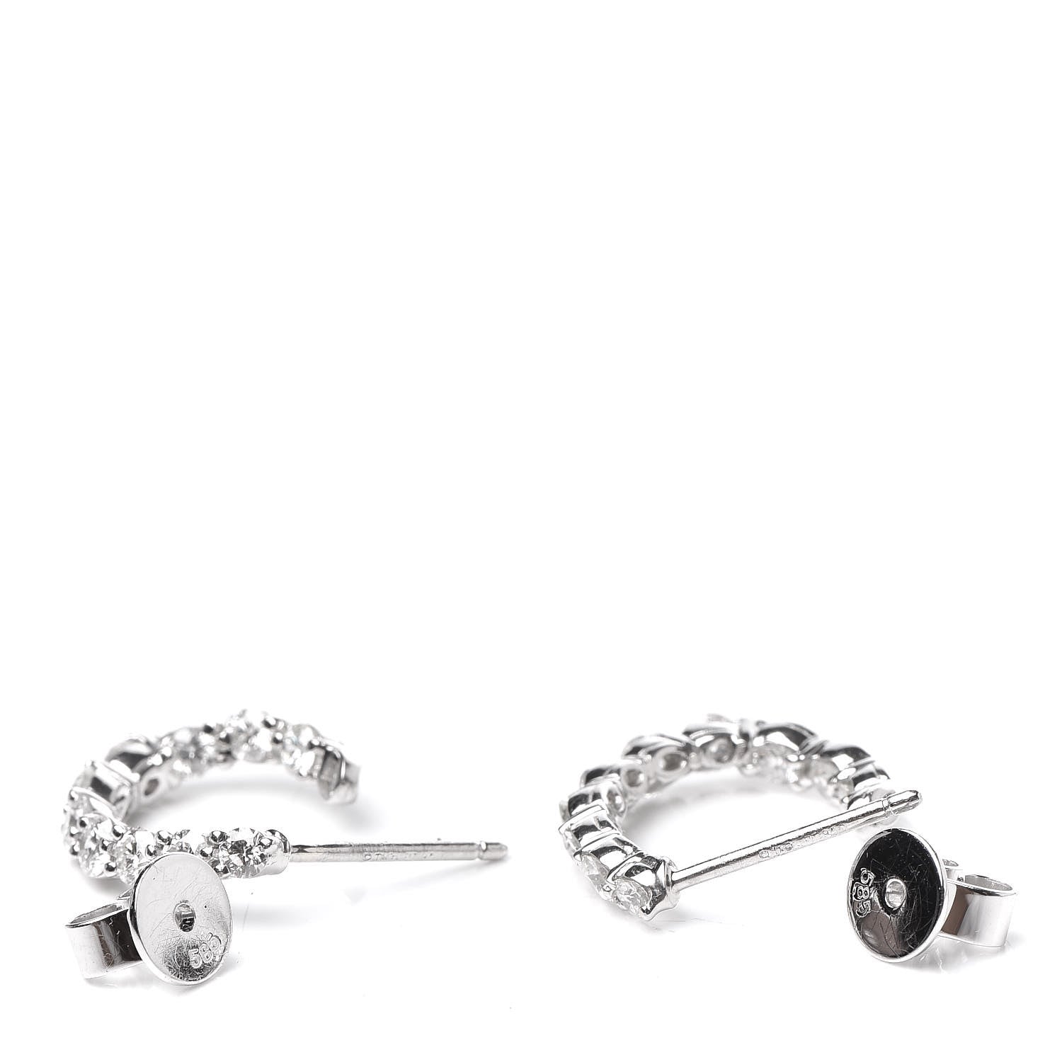 Tiffany Platinum Diamond 1.10ctw Inside-Out Hoop Earrings 3 of 5