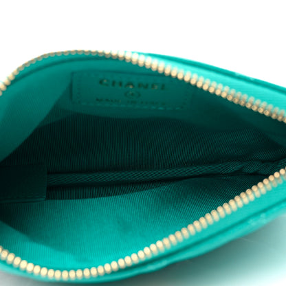 Chanel Caviar Quilted Small Cosmetic Case Turquoise 5 of 8