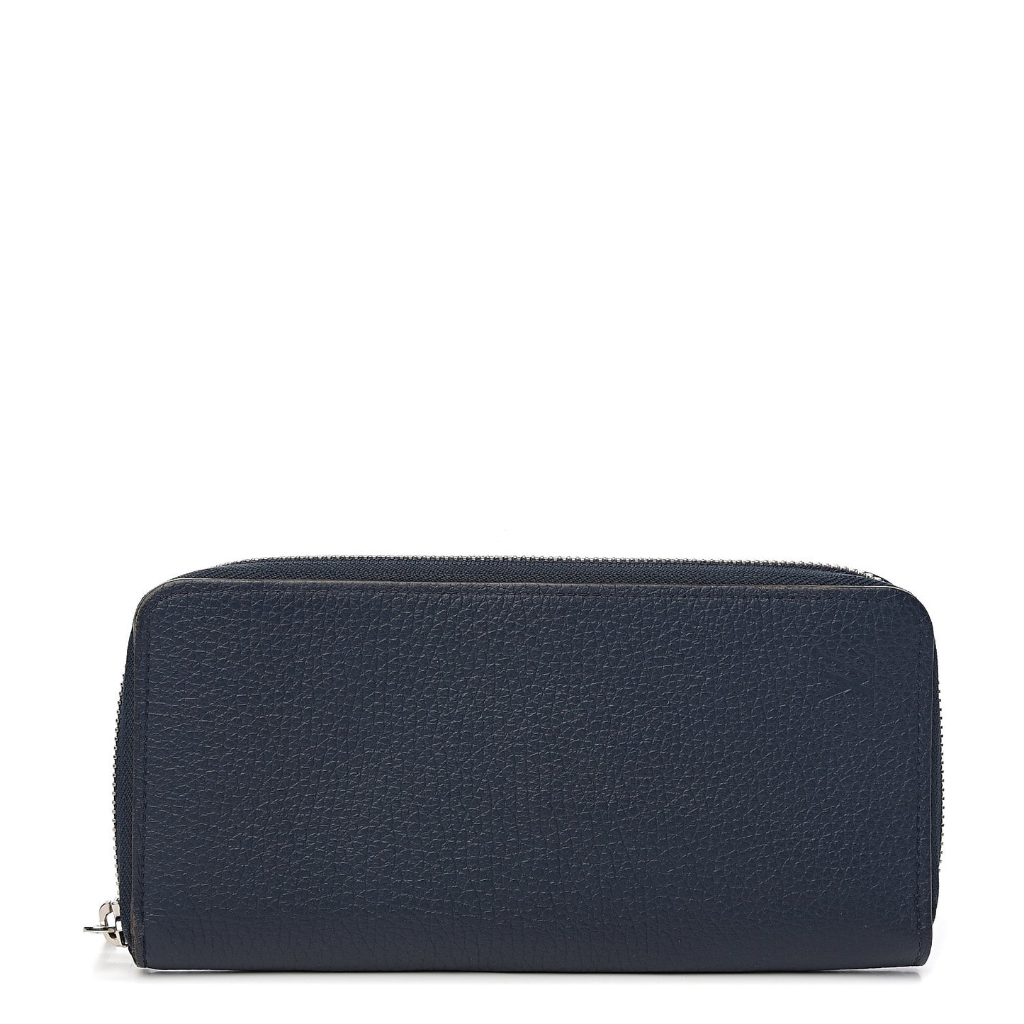 Taurillon Vertical Zippy Wallet Navy