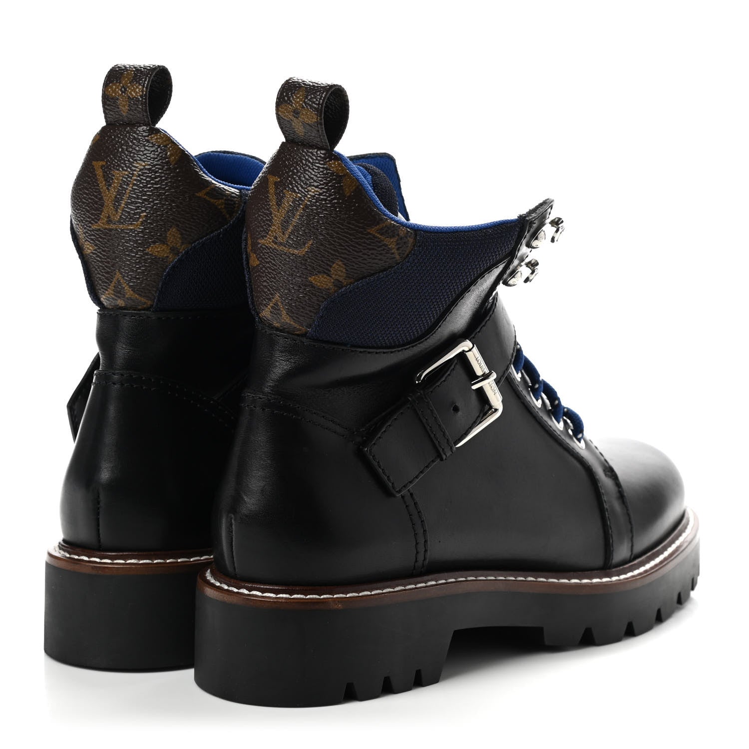 Louis Vuitton Calfskin Territory Ranger Combat Boots 37.5 Black 4 of 8