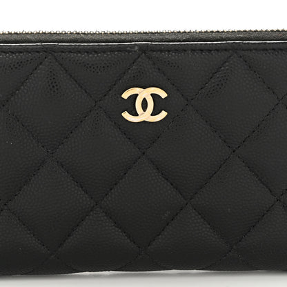 Chanel Caviar Quilted Medium Zip Around Wallet Black 8 of 11