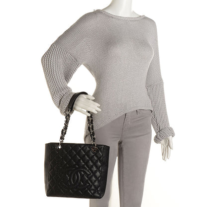 Chanel Caviar Quilted Petit Shopping Tote PST Black 2 of 7