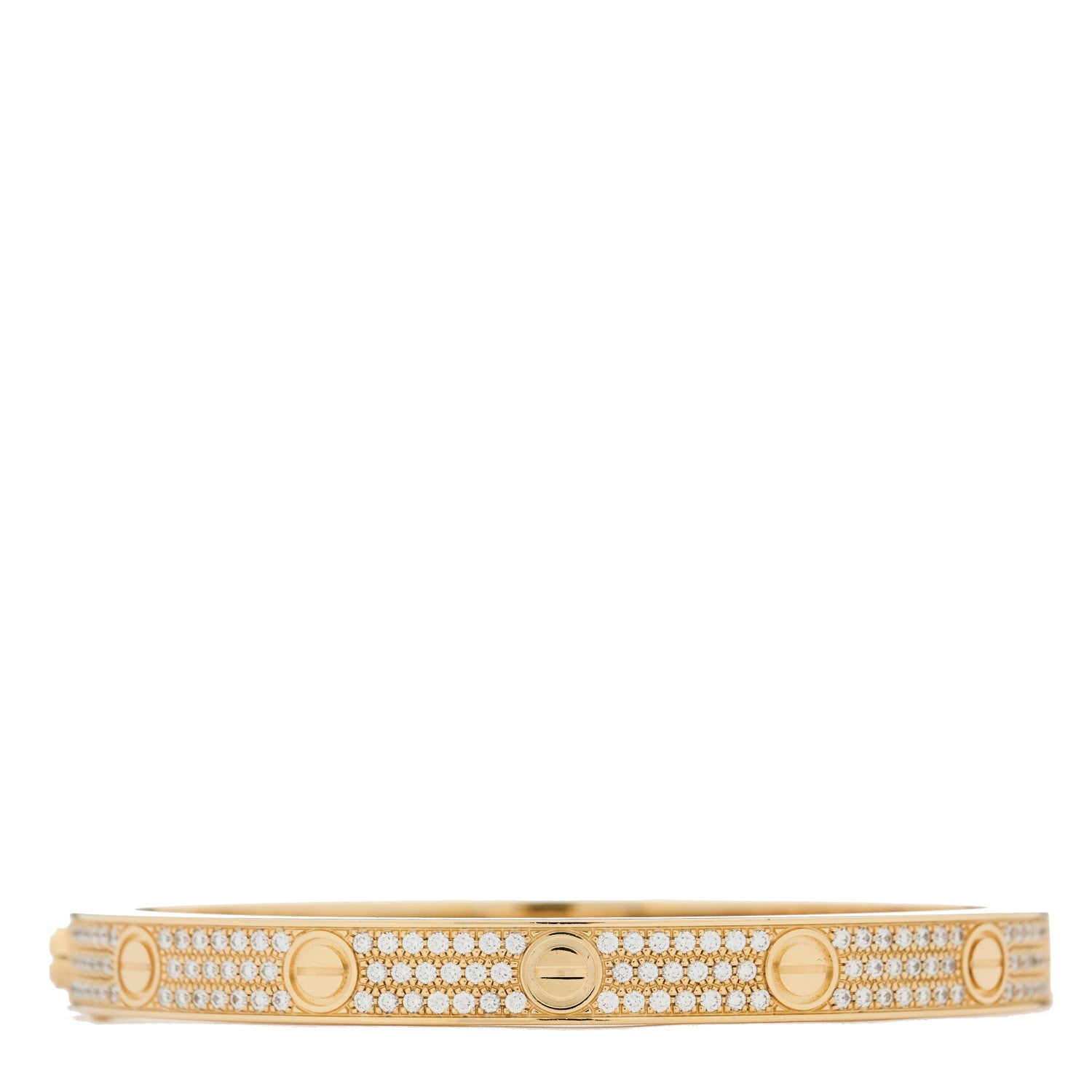 Cartier 18K Yellow Gold Diamond LOVE Paved Bracelet 18 1 of 9