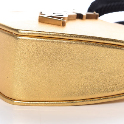 Saint Laurent Metallic Calfskin Heart Clutch Gold 9 of 9
