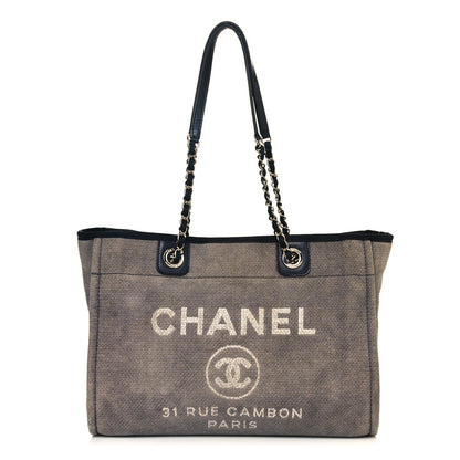 Chanel Canvas Small Deauville Tote Grey 1 of 11